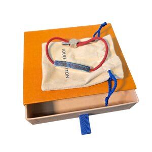 Louis Vuitton Adjustable Bracelet Space Lv M67418 Red W/ Cover & Box